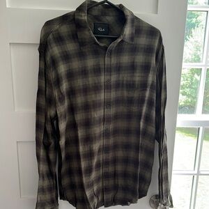 Rails Olive and Black Checkered Shirt